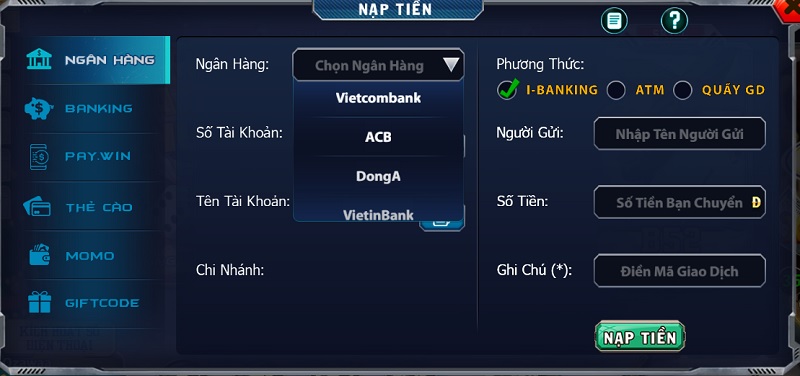 Hướng Dẫn Nạp Tiền Nhà Cái B52 Để Trải Nghiệm Chơi Game Tốt Nhất Đăng nhập để nạp tiền nhà cái B52